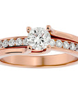 Inel De Logodnă Solitaire Pavé Doré cu Diamante Create în Laborator de 0.96 ct din 18k Aur Roz - Castelo.ro
