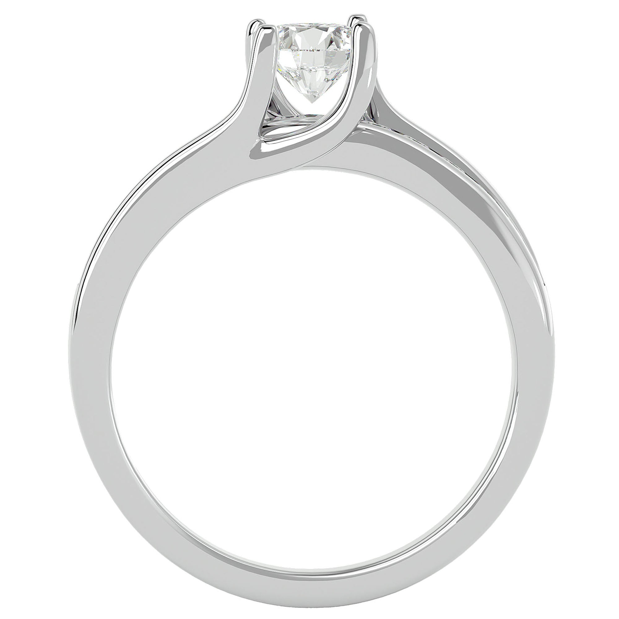 Inel De Logodnă Solitaire Pavé Doré cu Moissanite de 0.96 ct din Platina - Castelo.ro