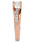 Inel De Logodnă Solitaire Pavé Doré cu Diamante Naturale de 0.96 ct din 18k Aur Roz - Castelo.ro