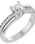 Inel De Logodnă Solitaire Pavé Doré din Aur 14k cu Diamante Create în Laborator de 0.96 ct din 14k Aur Alb - Castelo.ro
