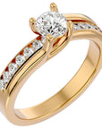 Inel De Logodnă Solitaire Pavé Doré cu Diamante Naturale de 0.96 ct din 18k Aur Galben - Castelo.ro