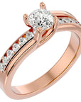 Inel De Logodnă Solitaire Pavé Doré din Aur 14k cu Diamante Create în Laborator de 0.96 ct din 14k Aur Roz - Castelo.ro