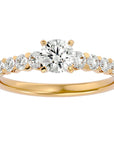 Inel De Logodnă Solitaire Pavé Royal din Aur 14k cu Moissanite de 1.10 ct din 14k Aur Galben - Castelo.ro