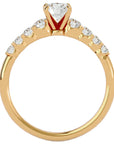 Inel De Logodnă Solitaire Pavé Royal din Aur 14k cu Moissanite de 1.10 ct din 14k Aur Galben - Castelo.ro