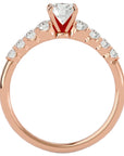 Inel De Logodnă Solitaire Pavé Royal din Aur 14k cu Moissanite de 1.10 ct din 14k Aur Roz - Castelo.ro