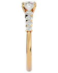 Inel De Logodnă Solitaire Pavé Royal din Aur 14k cu Moissanite de 1.10 ct din 14k Aur Galben - Castelo.ro