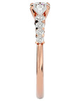 Inel De Logodnă Solitaire Pavé Royal din Aur 14k cu Moissanite de 1.10 ct din 14k Aur Roz - Castelo.ro