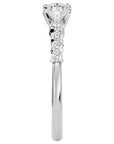 Inel De Logodnă Solitaire Pavé Royal cu Moissanite de 1.10 ct din Platina - Castelo.ro