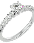 Inel De Logodnă Solitaire Pavé Royal cu Moissanite de 1.10 ct din Platina - Castelo.ro