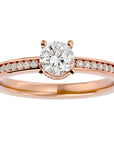 Inel De Logodnă Chant de Mer Pavé din Aur 14k cu Diamante Naturale de 0.78 ct din 14k Aur Roz - Castelo.ro