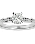 Inel De Logodnă Chant de Mer Pavé cu Moissanite de 0.78 ct din Platina - Castelo.ro