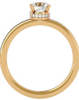 Inel De Logodnă Chant de Mer Pavé cu Moissanite de 0.78 ct din 18k Aur Galben - Castelo.ro