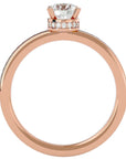 Inel De Logodnă Chant de Mer Pavé cu Diamante Create în Laborator de 0.78 ct din 18k Aur Roz - Castelo.ro