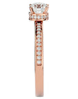 Inel De Logodnă Chant de Mer Pavé din Aur 14k cu Diamante Naturale de 0.78 ct din 14k Aur Roz - Castelo.ro
