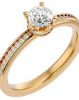 Inel De Logodnă Chant de Mer Pavé cu Moissanite de 0.78 ct din 18k Aur Galben - Castelo.ro
