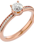 Inel De Logodnă Chant de Mer Pavé din Aur 14k cu Diamante Naturale de 0.78 ct din 14k Aur Roz - Castelo.ro