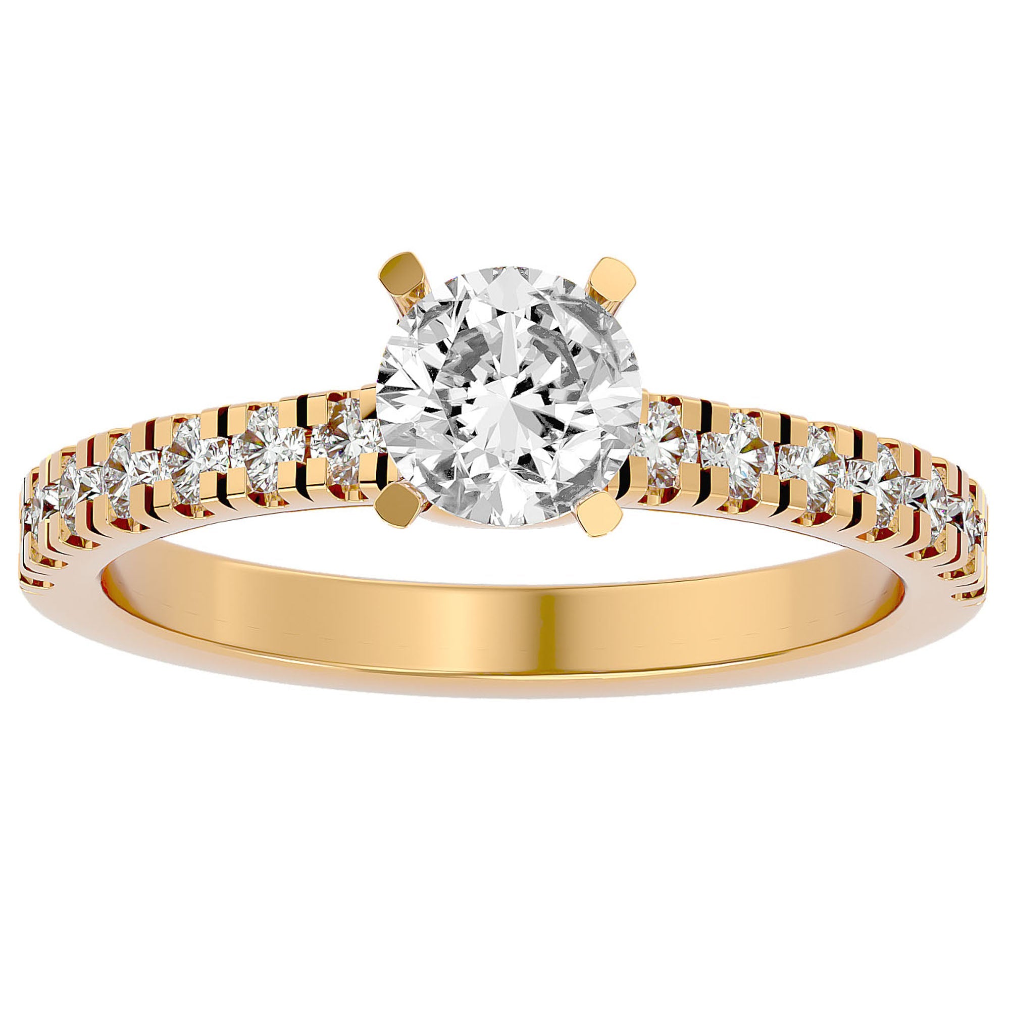 Inel De Logodnă Brise Océane Pavé din Aur 14k cu Diamante Create în Laborator de 1.17 ct din 14k Aur Galben - Castelo.ro