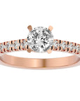 Inel De Logodnă Brise Océane Pavé din Aur 14k cu Diamante Create în Laborator de 1.17 ct din 14k Aur Roz - Castelo.ro