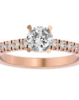 Inel De Logodnă Brise Océane Pavé cu Diamante Create în Laborator de 1.17 ct din 18k Aur Roz - Castelo.ro