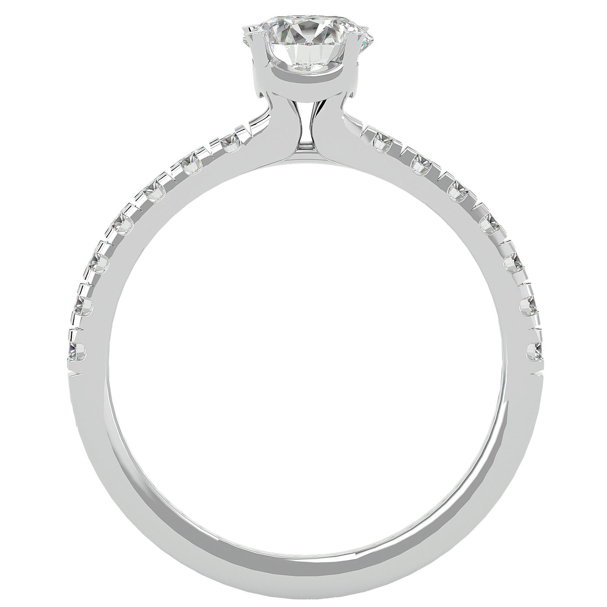 Inel De Logodnă Brise Océane Pavé din Aur 14k cu Diamante Create în Laborator de 1.17 ct din 14k Aur Alb - Castelo.ro