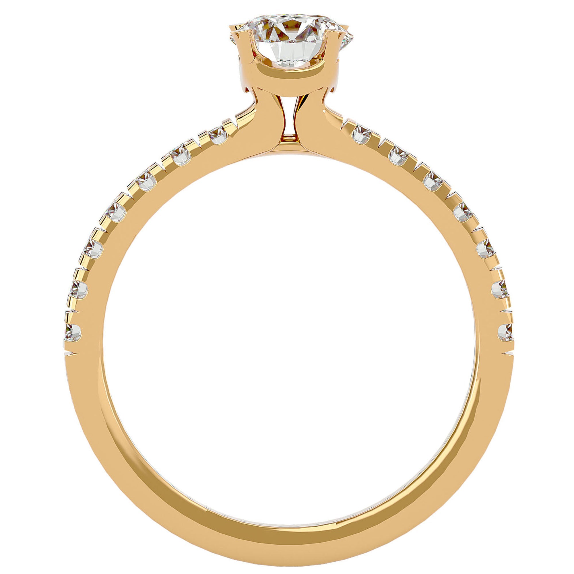 Inel De Logodnă Brise Océane Pavé din Aur 14k cu Diamante Create în Laborator de 1.17 ct din 14k Aur Galben - Castelo.ro