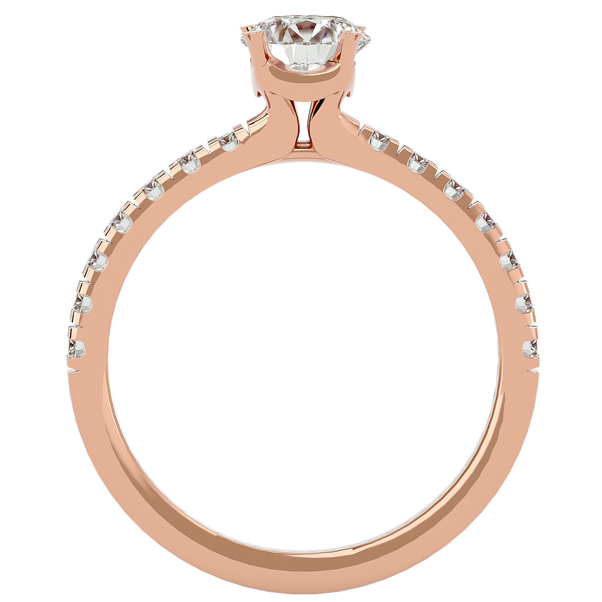 Inel De Logodnă Brise Océane Pavé din Aur 14k cu Diamante Create în Laborator de 1.17 ct din 14k Aur Roz - Castelo.ro