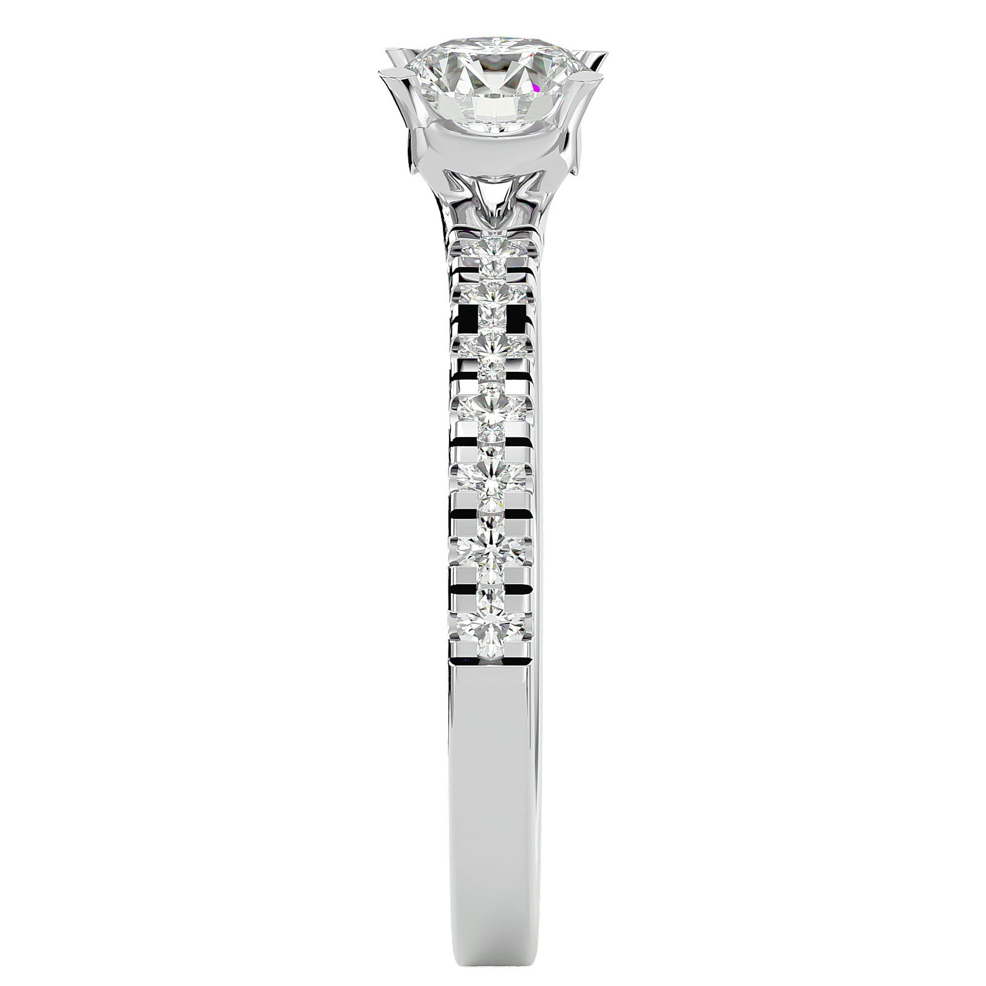 Inel De Logodnă Brise Océane Pavé din Aur 14k cu Diamante Create în Laborator de 1.17 ct din 14k Aur Alb - Castelo.ro