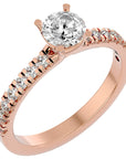 Inel De Logodnă Brise Océane Pavé din Aur 14k cu Moissanite de 1.17 ct din 14k Aur Roz - Castelo.ro