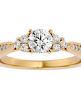 Inel De Logodnă Ode à la Rose Pavé cu Moissanite de 0.84 ct din 18k Aur Galben - Castelo.ro