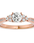 Inel De Logodnă Ode à la Rose Pavé din Aur 14k cu Moissanite de 0.84 ct din 14k Aur Roz - Castelo.ro