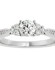 Inel De Logodnă Ode à la Rose Pavé din Aur 14k cu Diamante Create în Laborator de 0.84 ct din 14k Aur Alb - Castelo.ro