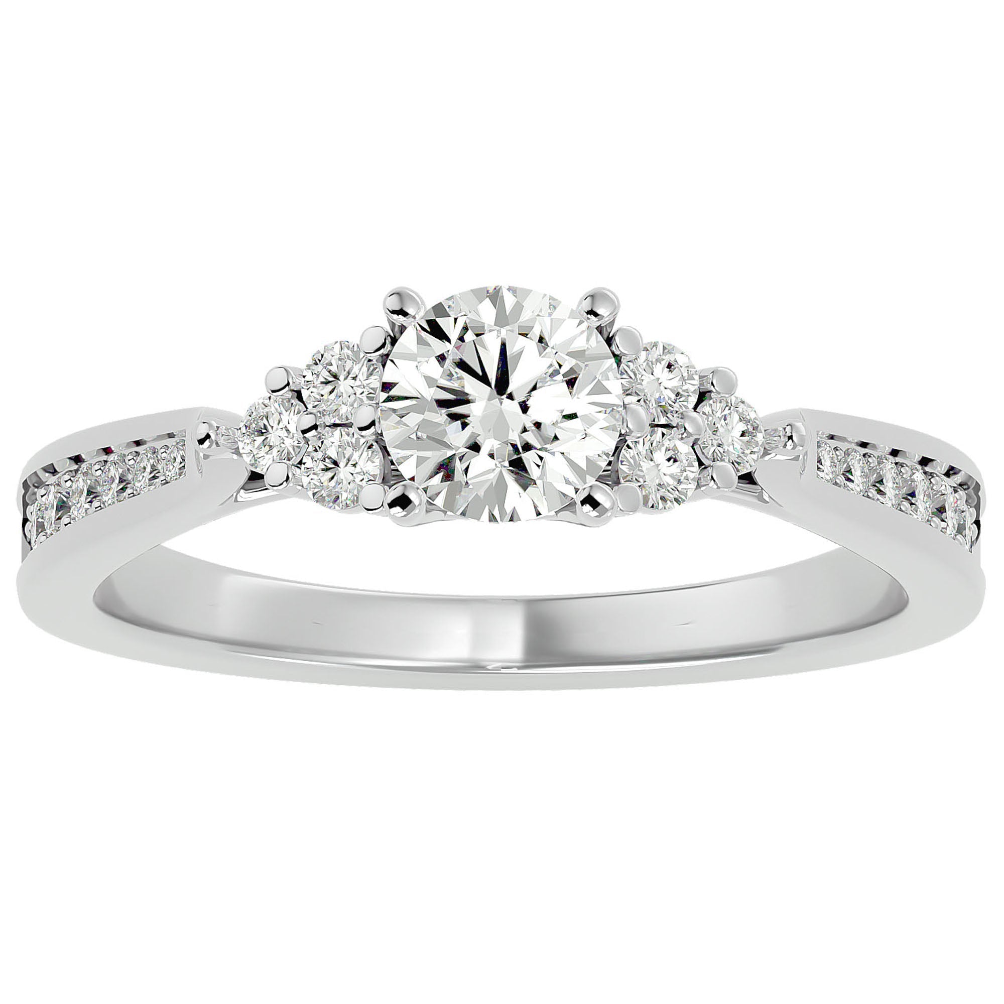 Inel De Logodnă Ode à la Rose Pavé cu Diamante Naturale de 0.84 ct din Platina - Castelo.ro