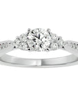 Inel De Logodnă Ode à la Rose Pavé cu Moissanite de 0.84 ct din Platina - Castelo.ro