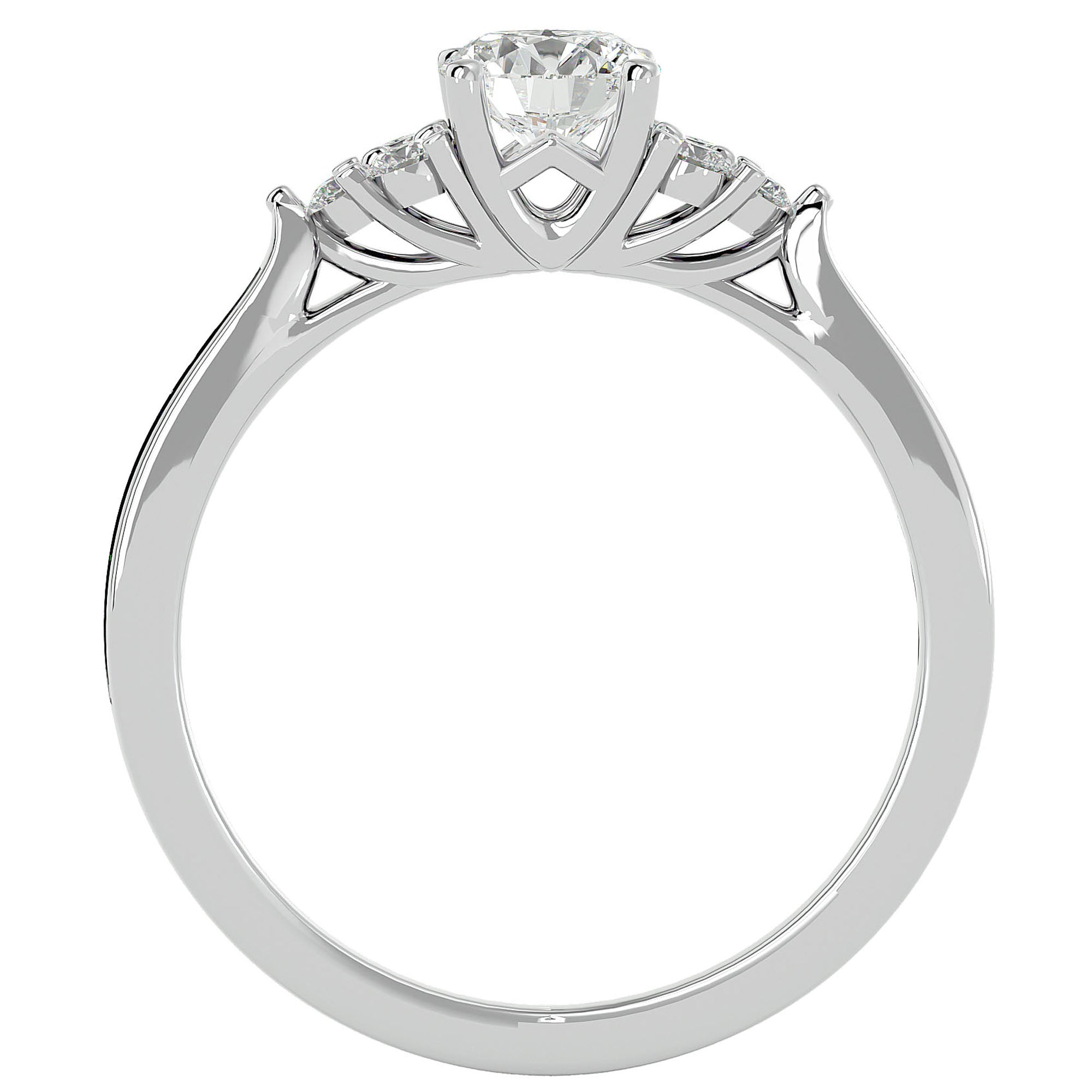 Inel De Logodnă Ode à la Rose Pavé cu Moissanite de 0.84 ct din Platina - Castelo.ro