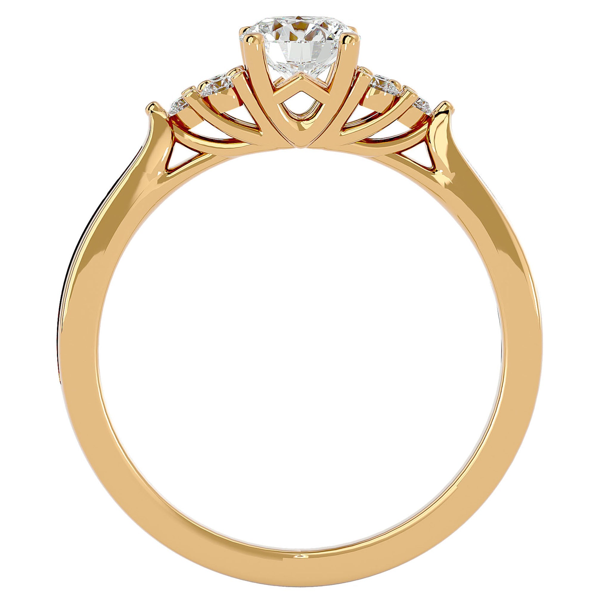 Inel De Logodnă Ode à la Rose Pavé cu Moissanite de 0.84 ct din 18k Aur Galben - Castelo.ro