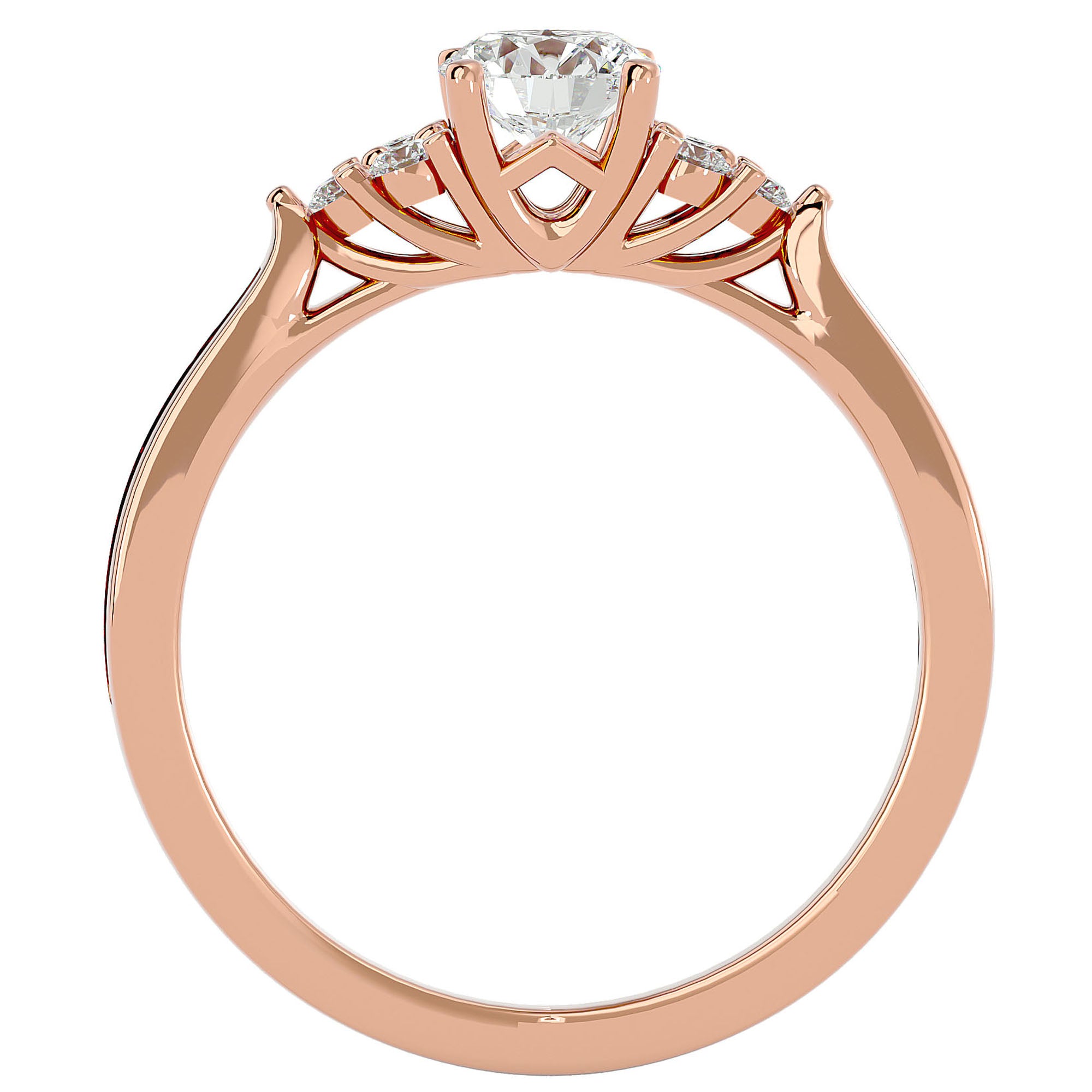 Inel De Logodnă Ode à la Rose Pavé din Aur 14k cu Moissanite de 0.84 ct din 14k Aur Roz - Castelo.ro