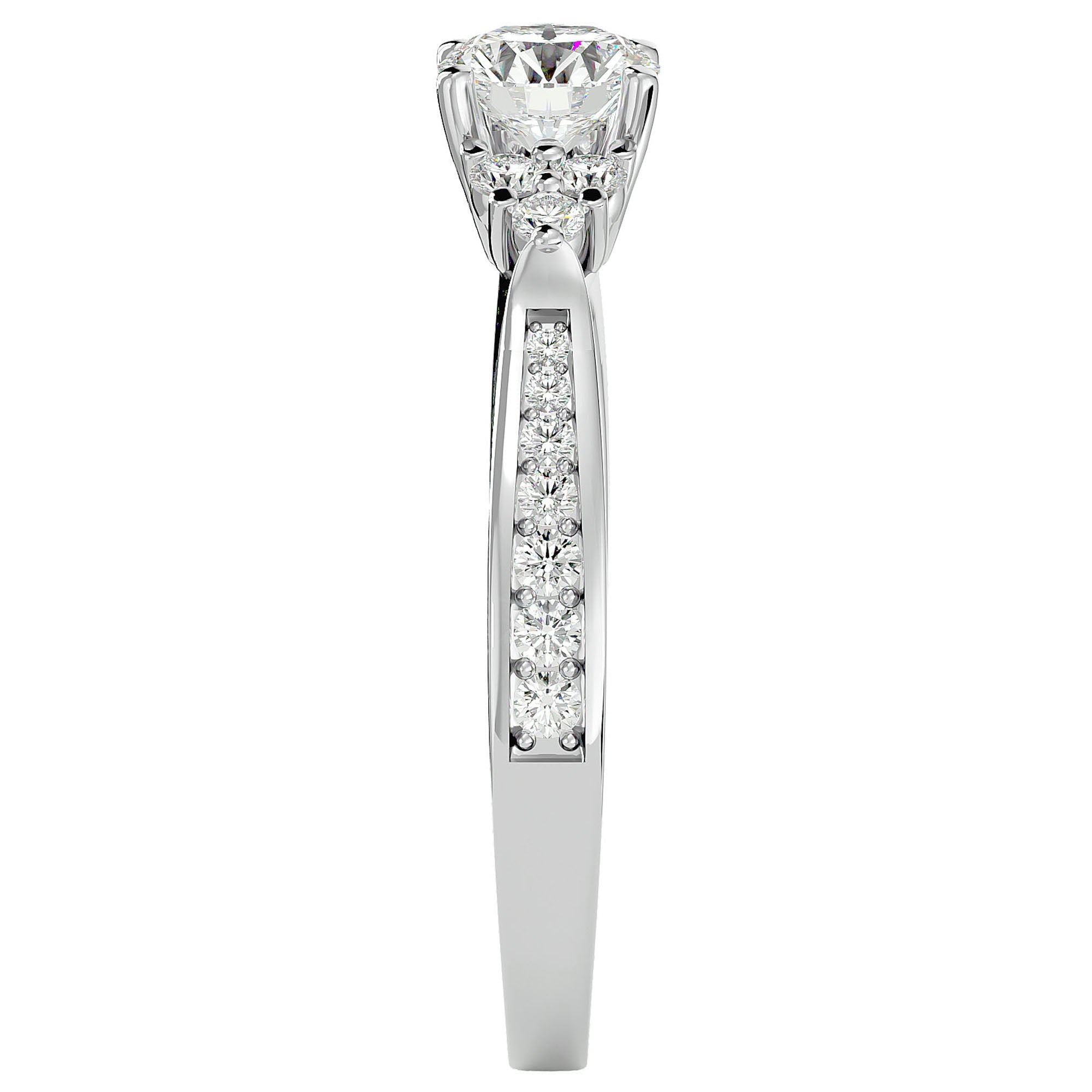 Inel De Logodnă Ode à la Rose Pavé cu Diamante Create în Laborator de 0.84 ct din Platina - Castelo.ro