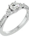 Inel De Logodnă Ode à la Rose Pavé din Aur 14k cu Diamante Create în Laborator de 0.84 ct din 14k Aur Alb - Castelo.ro