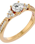 Inel De Logodnă Ode à la Rose Pavé cu Moissanite de 0.84 ct din 18k Aur Galben - Castelo.ro