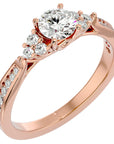 Inel De Logodnă Ode à la Rose Pavé din Aur 14k cu Diamante Create în Laborator de 0.84 ct din 14k Aur Roz - Castelo.ro