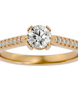 Inel De Logodnă Secret de Lune Pavé din Aur 14k cu Moissanite de 0.93 ct din 14k Aur Galben - Castelo.ro
