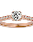 Inel De Logodnă Secret de Lune Pavé din Aur 14k cu Moissanite de 0.93 ct din 14k Aur Roz - Castelo.ro
