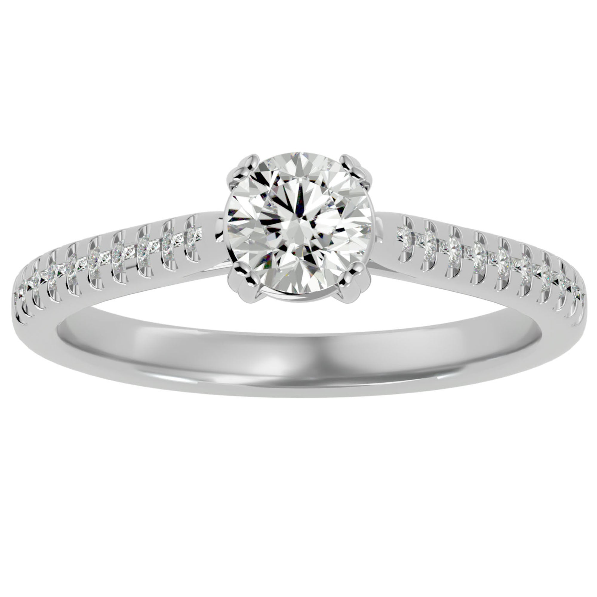 Inel De Logodnă Secret de Lune Pavé cu Moissanite de 0.93 ct din Platina - Castelo.ro