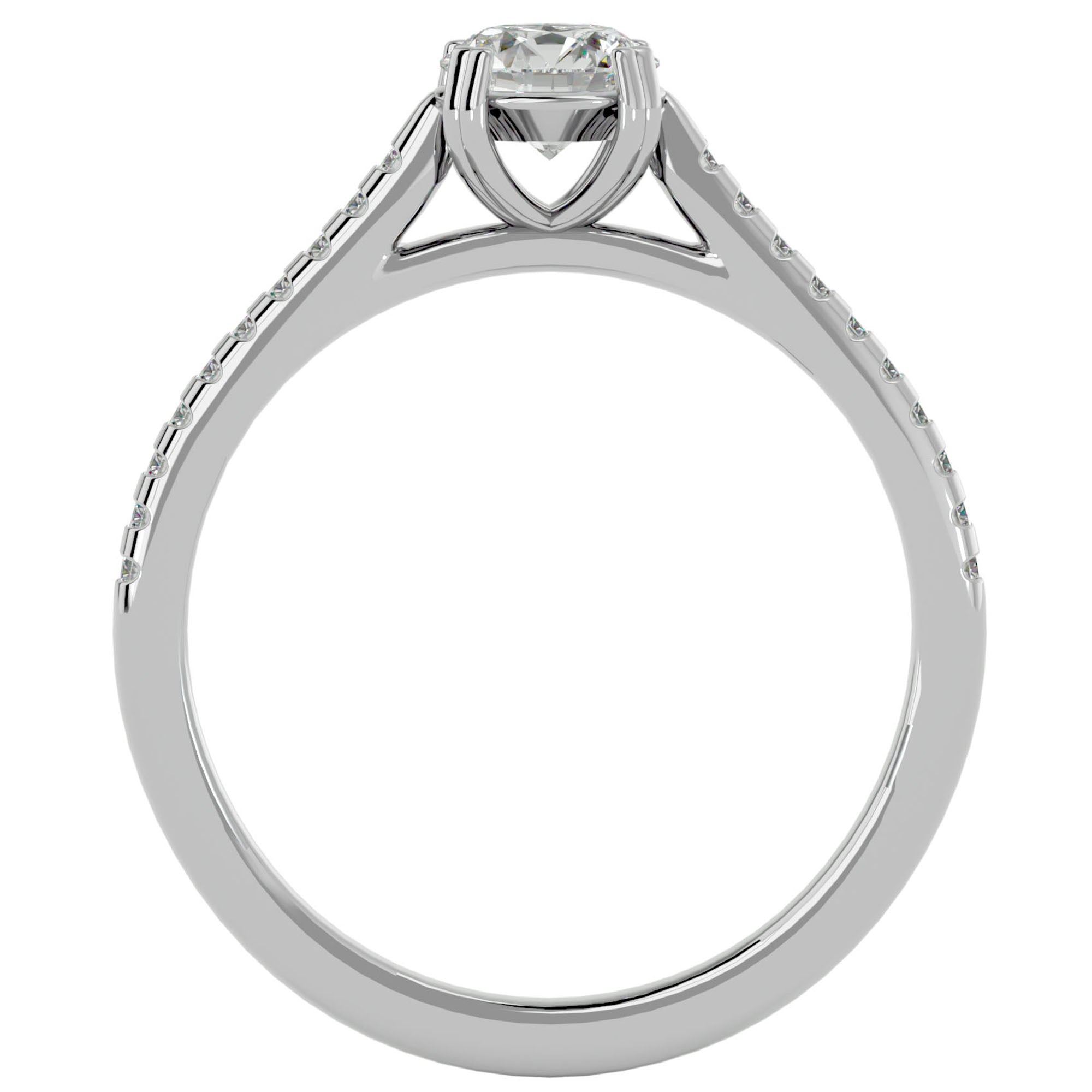 Inel De Logodnă Secret de Lune Pavé cu Moissanite de 0.93 ct din Platina - Castelo.ro