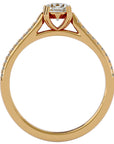 Inel De Logodnă Secret de Lune Pavé din Aur 14k cu Moissanite de 0.93 ct din 14k Aur Galben - Castelo.ro