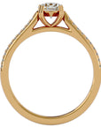 Inel De Logodnă Secret de Lune Pavé din Aur 14k cu Moissanite de 0.93 ct din 14k Aur Galben - Castelo.ro