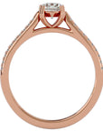 Inel De Logodnă Secret de Lune Pavé din Aur 14k cu Moissanite de 0.93 ct din 14k Aur Roz - Castelo.ro