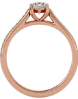 Inel De Logodnă Secret de Lune Pavé din Aur 14k cu Moissanite de 0.93 ct din 14k Aur Roz - Castelo.ro