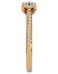 Inel De Logodnă Secret de Lune Pavé din Aur 14k cu Moissanite de 0.93 ct din 14k Aur Galben - Castelo.ro