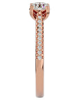 Inel De Logodnă Secret de Lune Pavé din Aur 14k cu Moissanite de 0.93 ct din 14k Aur Roz - Castelo.ro